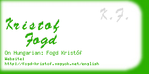 kristof fogd business card